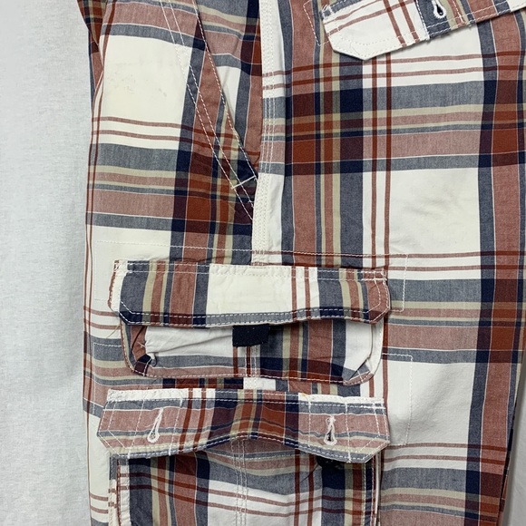 LEE MENS DUNGAREES Brown  Plaid Cargo  Shorts - Picture 8 of 13